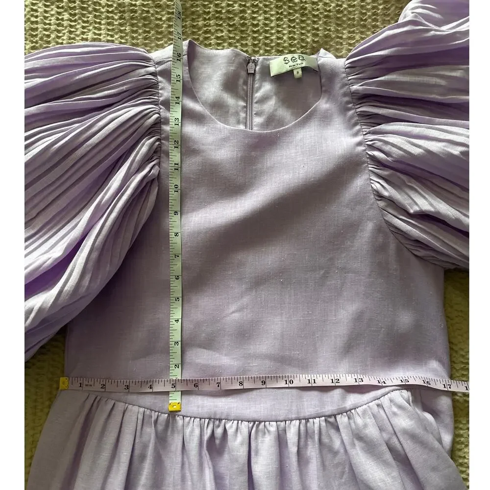 Sea New York Bailey Broomstick Tiered Mini Dress - Lilac Lavender Purple -Size S - Picture 8 of 9